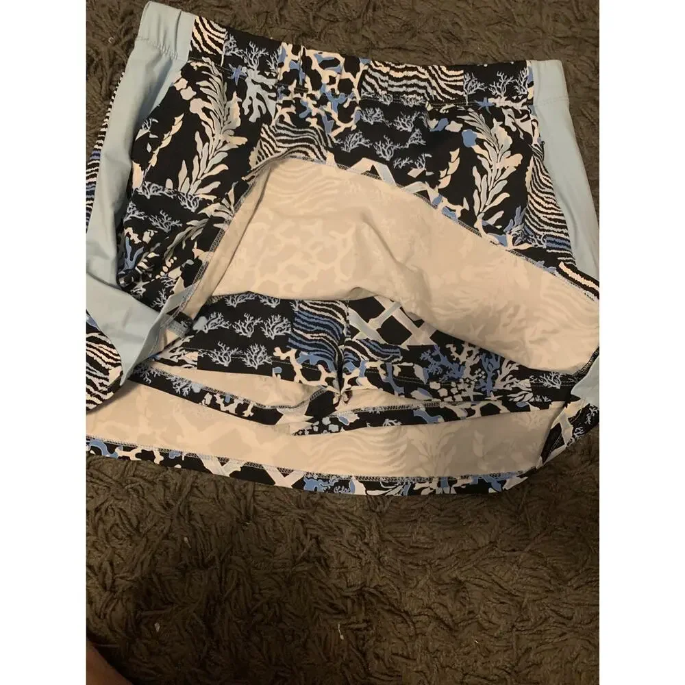 J. McLaughlin Blue Print Skirt/Skort Tennis Sport Athletic Size Medium